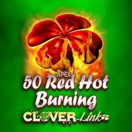 50 Red Hot Burning Clover Links slot logo by Novomatic at Spinfin Casino