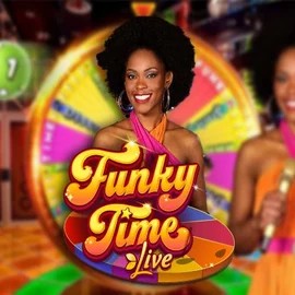 Funky Time slot logo by Evolution at Spinfin Casino