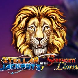 Stellar Jackpots with Serengeti Lions online game logo by Lightning Box Game on spinfinn.ch